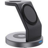 15W Magnetisches kabelloses Ladegerät 3-in-1 Schnelllade Station für iPhone, Apple Watch, AirPods - Schwarz