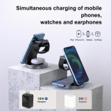 15W Magnetisches kabelloses Ladegerät 3-in-1 Schnelllade Station für iPhone, Apple Watch, AirPods - Schwarz