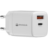Ladegerät 20W USB und USB-C (Power Delivery) PhoneLook - Weiss