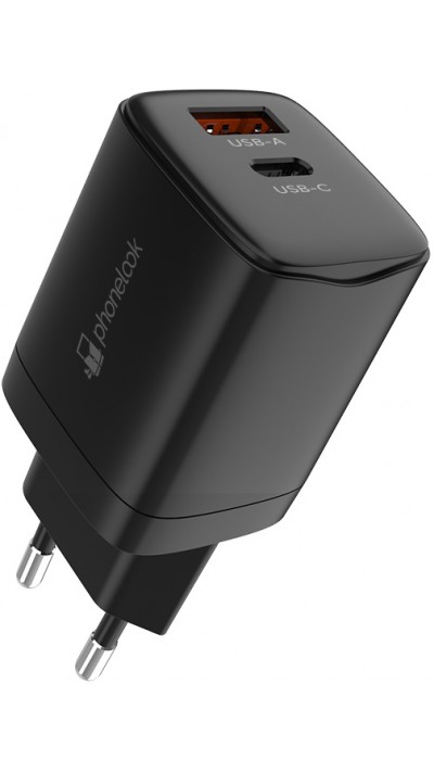 Ladegerät 20W USB und USB-C (Power Delivery) PhoneLook - Schwarz