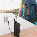 Choetech B659 Solar Power Bank 10000 mAh - Solarbetriebene externe Batterie mit Qi 5W Induktionsladegerät - Schwarz