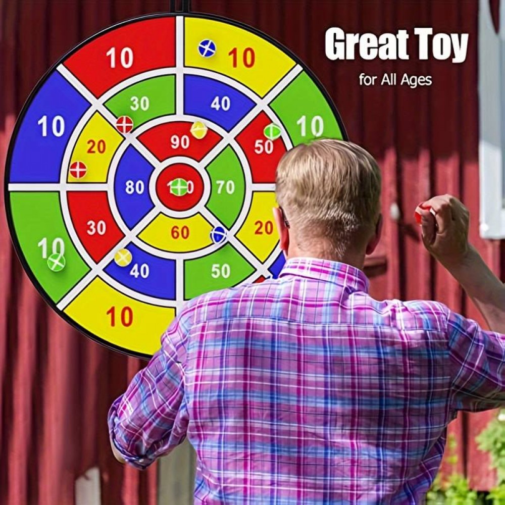 Zielscheibe für Wurfspiel Ball-Dart mit klebrigen Bällen in zufälliger Farbe für drinnen und draussen