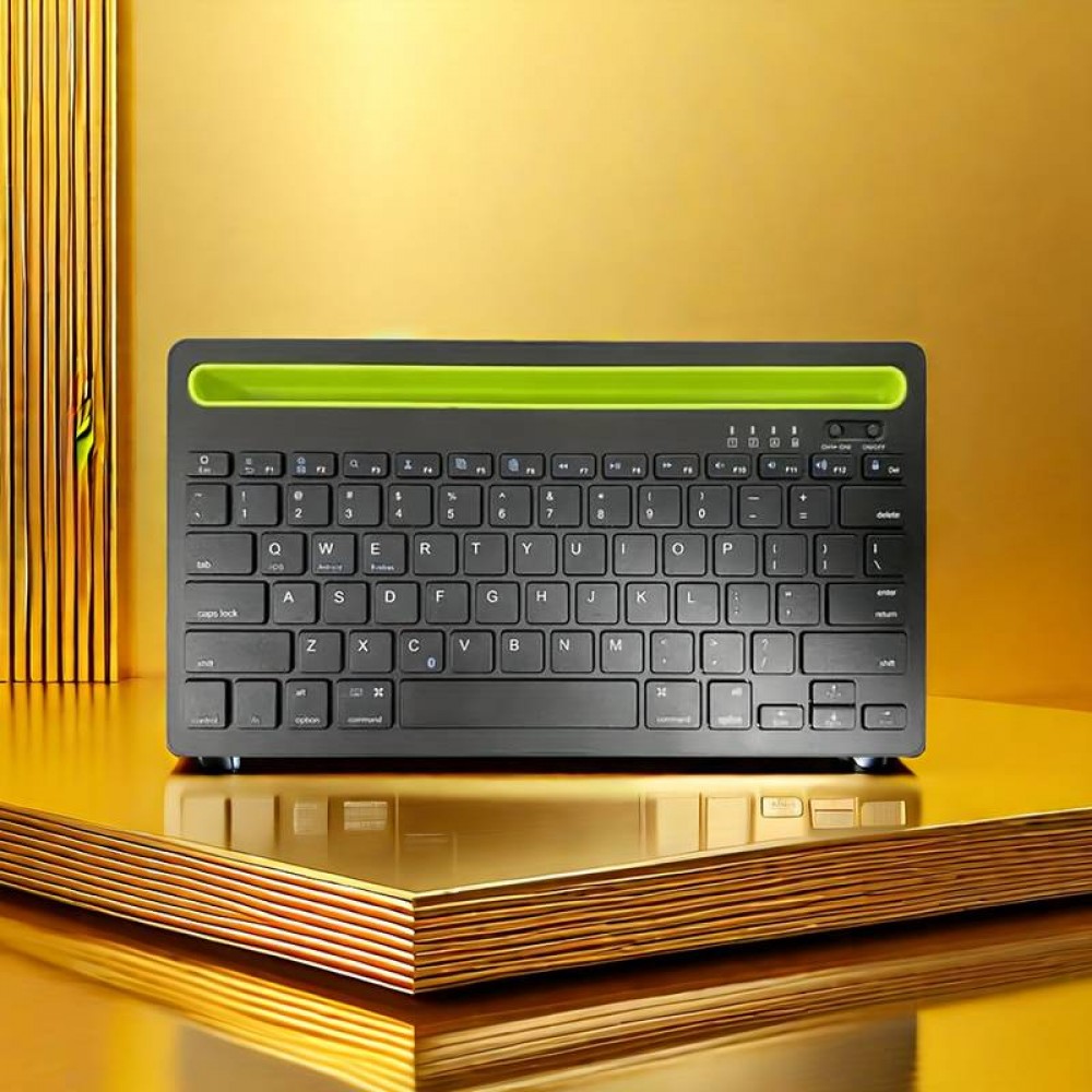 Ultradünne kabellose Bluetooth 3.0 Tastatur Android & iOS aufladbar USB & Multi Verbindungs Switch (QWERTY) - Schwarz