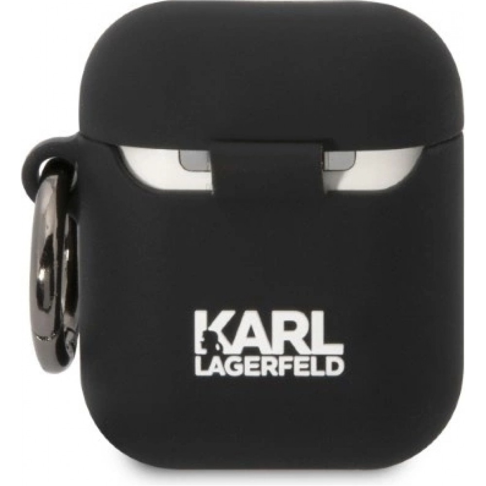 AirPods 1 / 2 Case Hülle - Karl Lagerfeld KLA2RUNCHK Silikon 3D Choupette - Schwarz