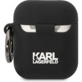 AirPods 1 / 2 Case Hülle - Karl Lagerfeld KLA2RUNCHK Silikon 3D Choupette - Schwarz