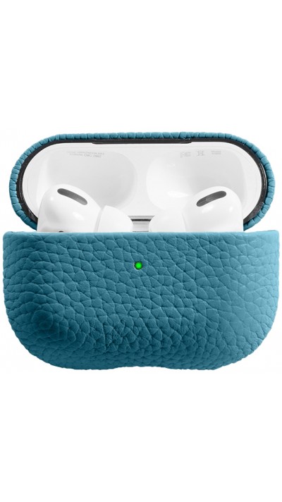 AirPods Pro Case Hülle - Schock absorbierend luxus case Echtleder - Blau