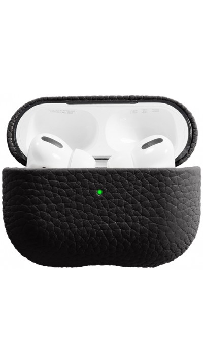 AirPods Pro Case Hülle - Schock absorbierend luxus case Echtleder - Schwarz