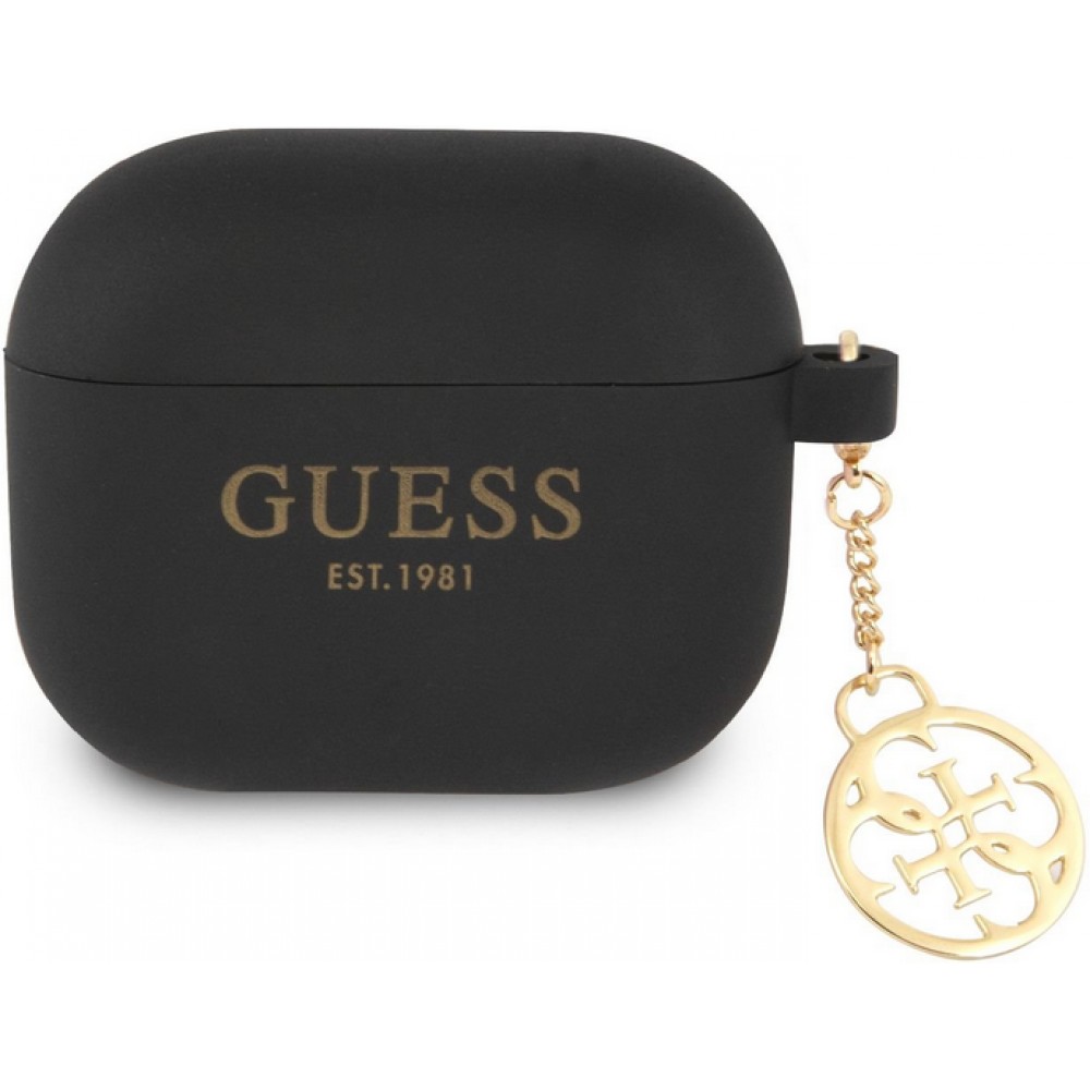 AirPods 3 Case H&uuml;lle - Guess Silikon Charms - Schwarz