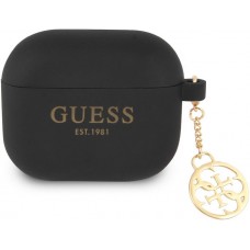 AirPods 3 Case H&uuml;lle - Guess Silikon Charms - Schwarz