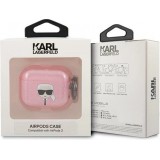 AirPods 3 Case Hülle - Karl Lagerfeld Glitzer Kopf von Karl - Rosa