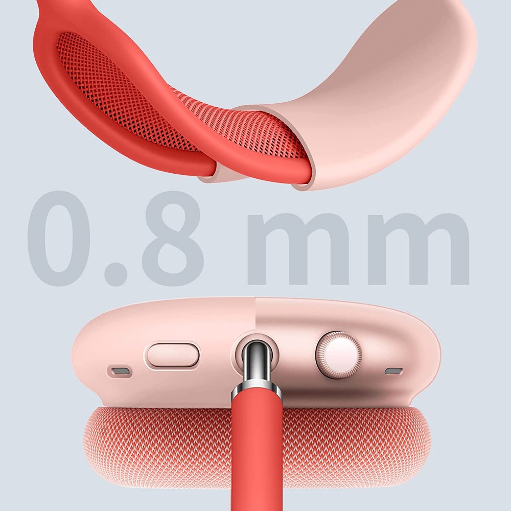 AirPods Max Case Hülle - Flexibles weiches Silikon mit Stirnband - Rosa
