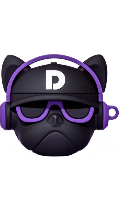 AirPods Pro Case Hülle - Hip-Hop-Bulldoggen-Sonnenbrille Headset - Violett