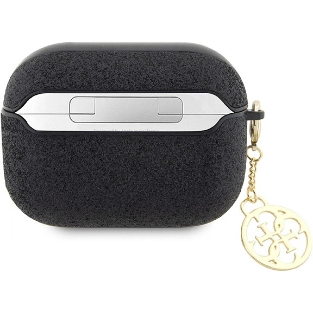 AirPods Pro / Pro 2 Case Hülle - Guess Paillettes Logo Metallisch Gold - Schwarz