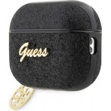 AirPods Pro / Pro 2 Case Hülle - Guess Paillettes Logo Metallisch Gold - Schwarz