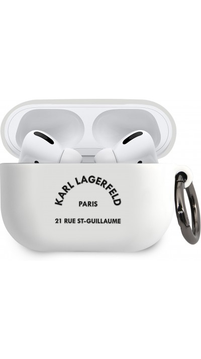 AirPods Pro / Pro 2 Case Hülle - Karl Lagerfeld Rue St-Guillaume Silikon Soft-Touch  - Weiss