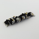 Stoff Ersatz Armband Scrunchie blumen schwarz - Apple Watch 38/40/41/42 mm