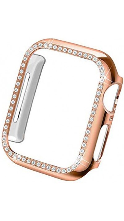 Hülle Apple Watch 40mm - Strass rosa - Gold