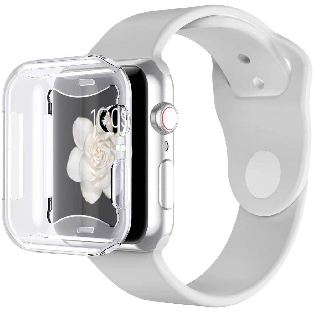 Hülle Apple Watch 44mm - Gummi volle Abdeckung - Transparent