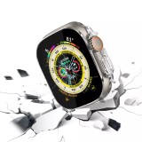 Apple Watch Ultra 49 mm Case Hülle - Hartplastikschale mit Schutzglas Tempered Glass integriertem - Transparent