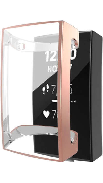 Fitbit Charge 3 / 4 Case Hülle - Cover ultra-slim mit Schutzglas - Rosa gold