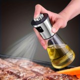 Bouteille spray en acier inoxydable et verre pour huile de cuisine et barbecue