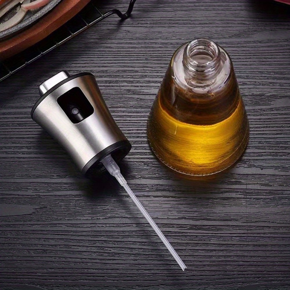 Bouteille spray en acier inoxydable et verre pour huile de cuisine et barbecue