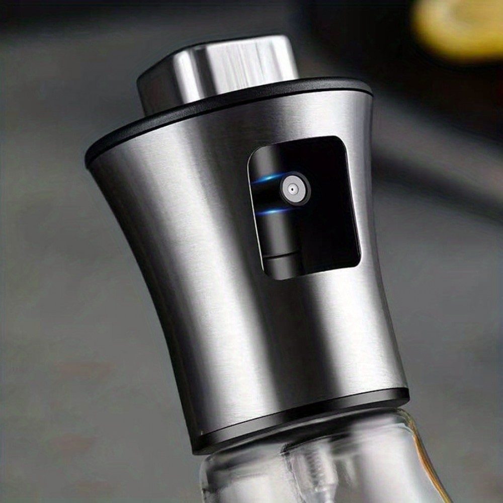 Bouteille spray en acier inoxydable et verre pour huile de cuisine et barbecue