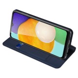 Galaxy A14 5G Case Hülle - Soft-Touch-Flip mit Magnetklappe und integriertem Kartenhalter - Blau