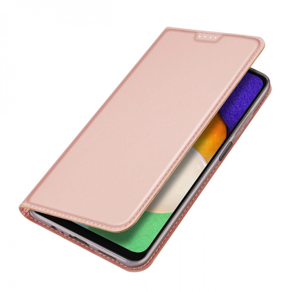 Galaxy A14 5G Case Hülle - Soft-Touch-Flip mit Magnetklappe und integriertem Kartenhalter - Rosa gold
