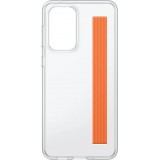 Coque Samsung Galaxy A33 5G - Samsung Slim Strap Cover - Coque fine avec attache grip orange - Transparent
