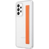 Coque Samsung Galaxy A33 5G - Samsung Slim Strap Cover - Coque fine avec attache grip orange - Transparent