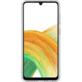 Coque Samsung Galaxy A33 5G - Samsung Slim Strap Cover - Coque fine avec attache grip orange - Transparent