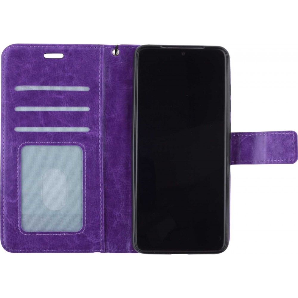Hülle Samsung Galaxy S23 Ultra - Premium Flip Leder Tasche - Violett