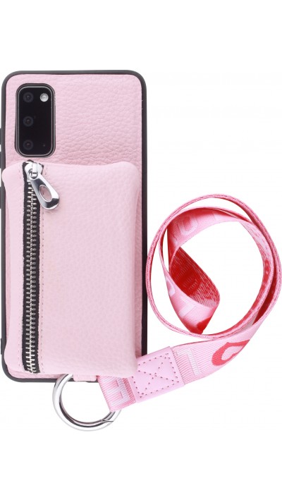 Hülle Samsung Galaxy S20 - Wallet mit tasche und Schleife - Rosa