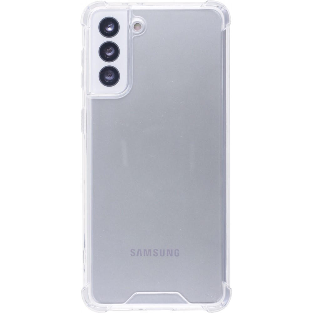 Hülle Samsung Galaxy S21 FE 5G - Bumper Glass TPU Anti-Schock mit Acryl - Transparent
