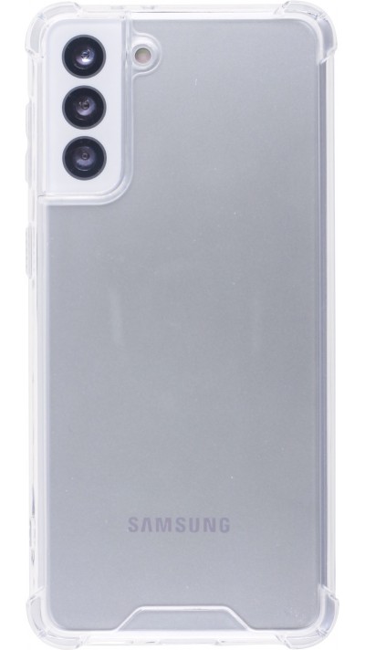 Hülle Samsung Galaxy S21 FE 5G - Bumper Glass TPU Anti-Schock mit Acryl - Transparent