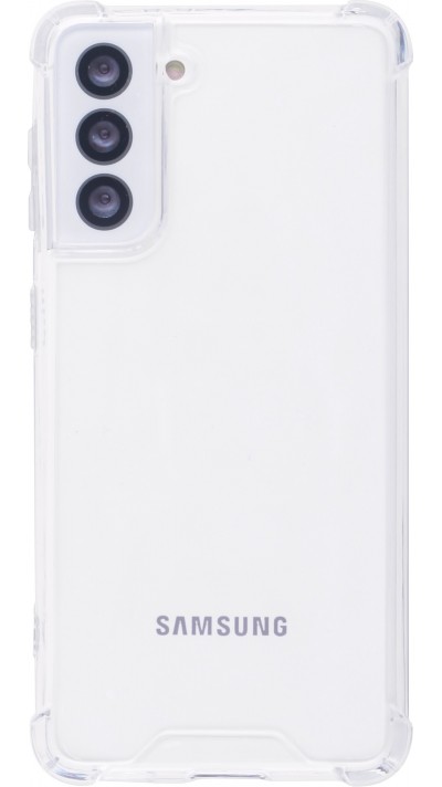 Hülle Samsung Galaxy S21 5G - Bumper Glass TPU Anti-Schock mit Acryl - Transparent