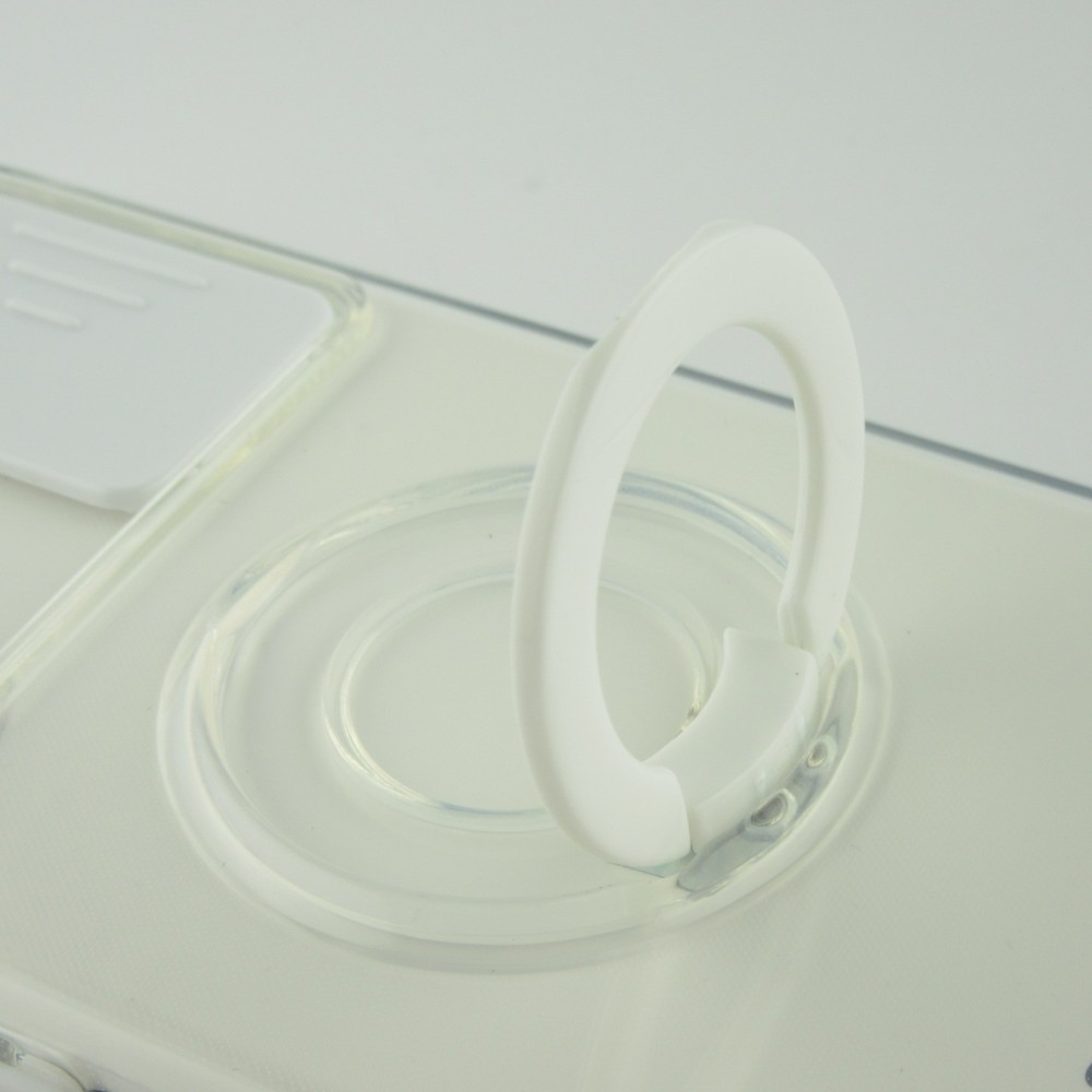 Hülle Samsung Galaxy S22+ - mit Kamera-Slider und Ring - Weiss