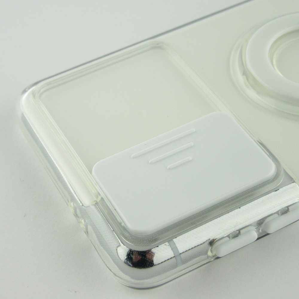 Hülle Samsung Galaxy S22+ - mit Kamera-Slider und Ring - Weiss