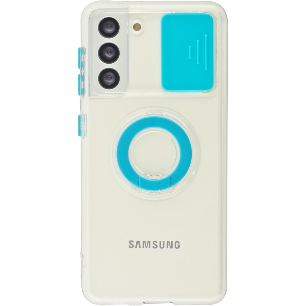 Hülle Samsung Galaxy S23+ - mit Kamera-Slider und Ring blau