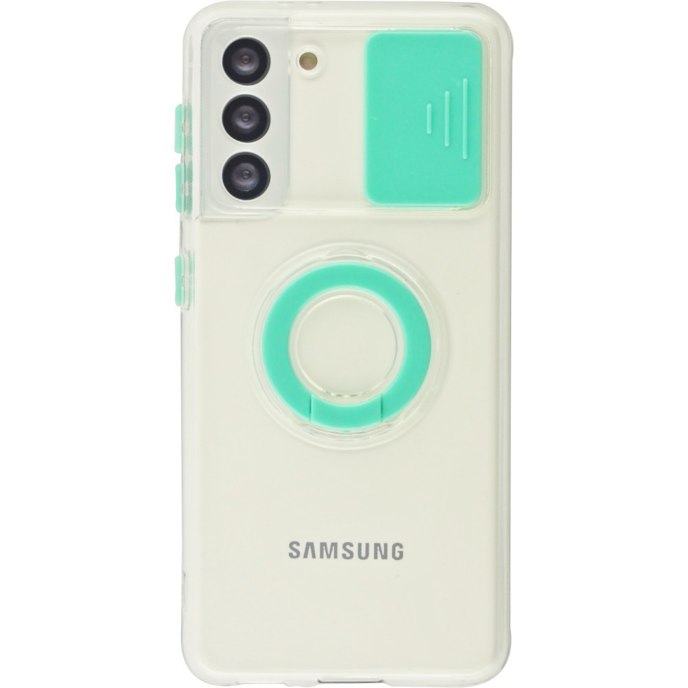 Hülle Samsung Galaxy S23 - mit Kamera-Slider und Ring - Türkis