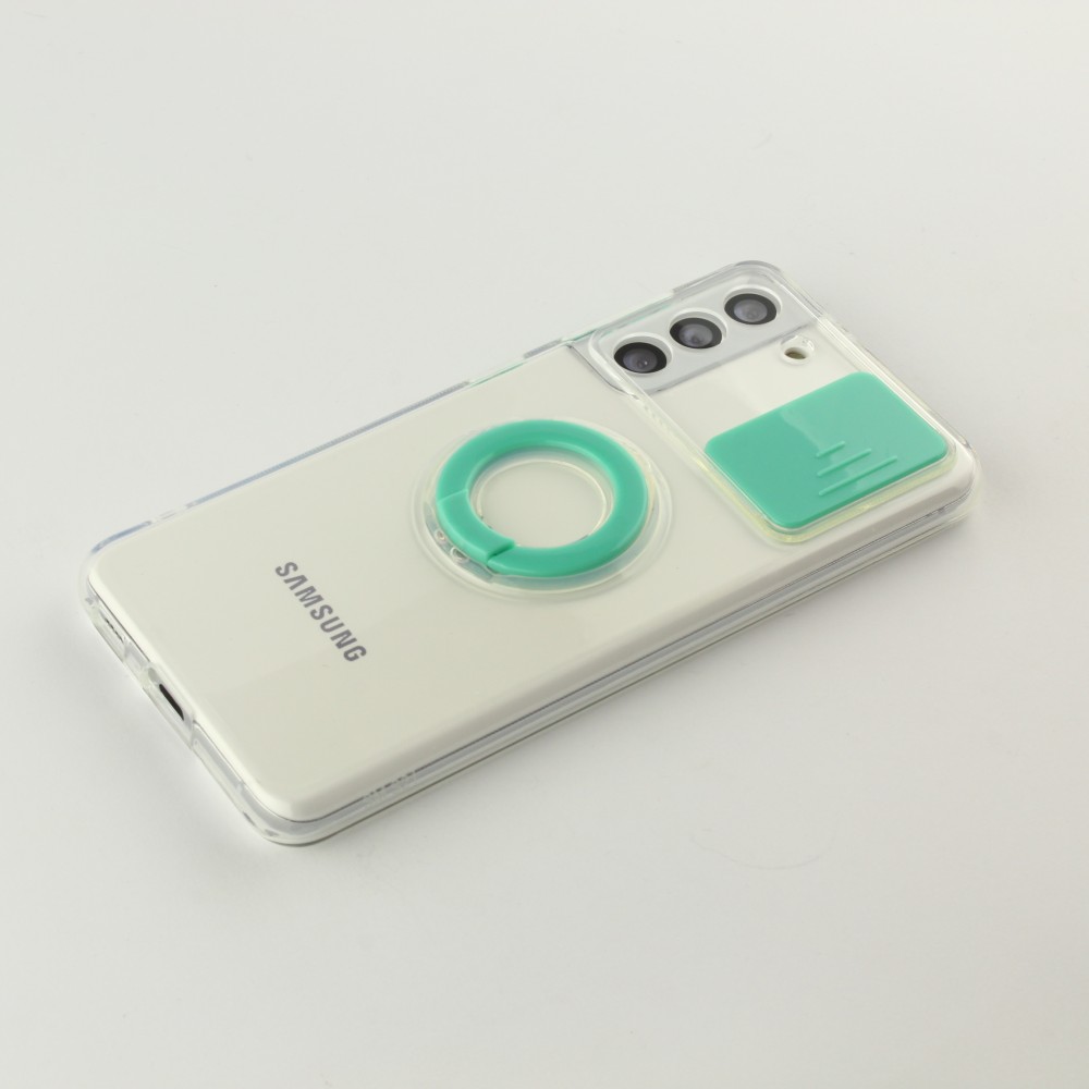 Hülle Samsung Galaxy S23 - mit Kamera-Slider und Ring - Türkis