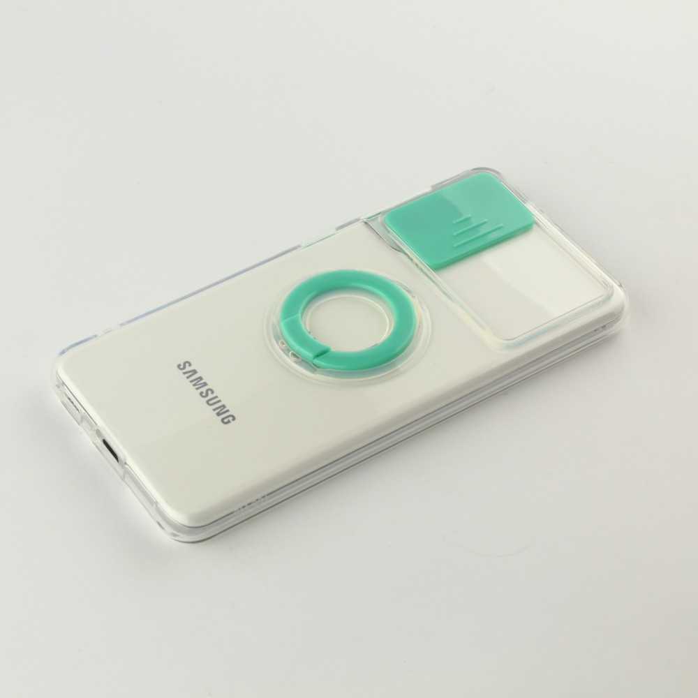 Hülle Samsung Galaxy S23 - mit Kamera-Slider und Ring - Türkis