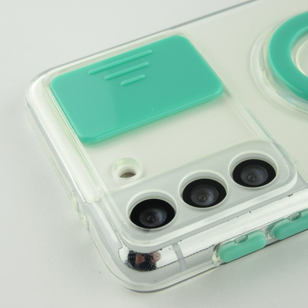Hülle Samsung Galaxy S23 - mit Kamera-Slider und Ring - Türkis