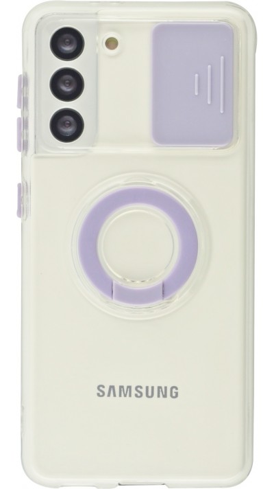 Hülle Samsung Galaxy S21 FE 5G - mit Kamera-Slider und Ring - Violett
