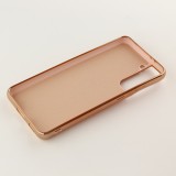 Hülle Samsung Galaxy S25 - Gummi Bronze mit Ring - Rosa
