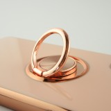 Hülle Samsung Galaxy S25 - Gummi Bronze mit Ring - Rosa