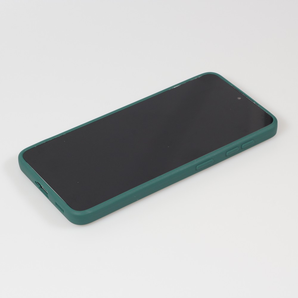 Samsung Galaxy S20 FE 5G Case Hülle - Silikon Mat Herz gold - Dunkelgrün