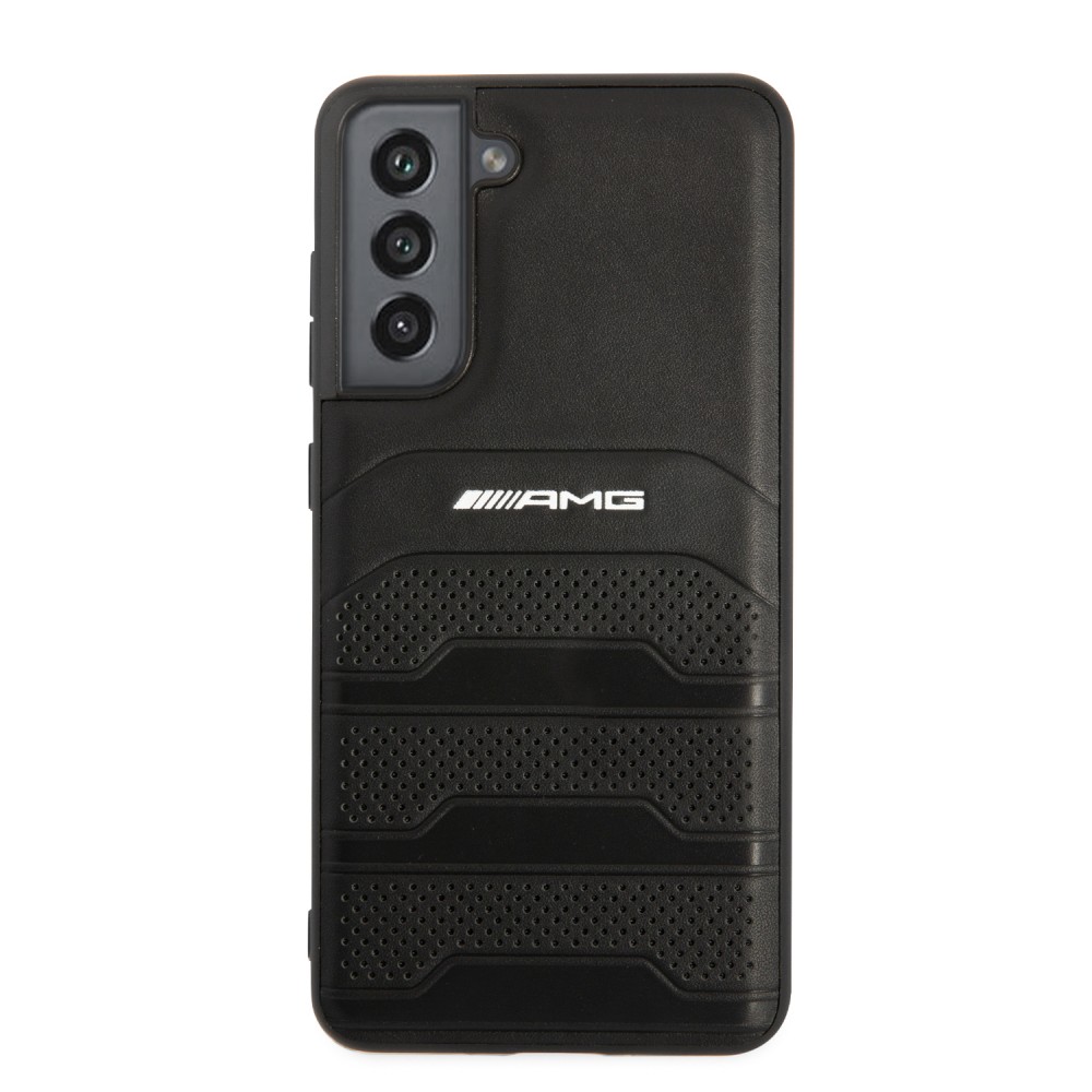 Galaxy S21 FE 5G Case Hülle - AMG perforiertes Echtleder - Schwarz