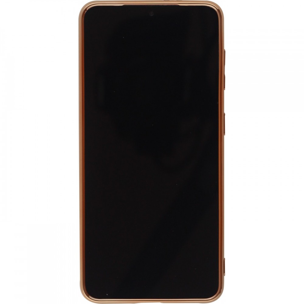 Hülle Samsung Galaxy S21 Ultra 5G - Gummi Bronze mit Ring - Rosa